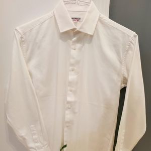 Isaac Mizrahi New York Boys Dress Shirt, White, Size 14